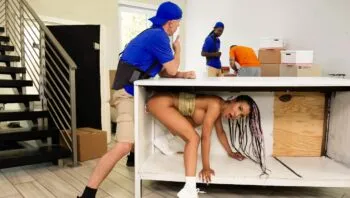 Annoyed Girlfriend Fucks The Moving Guy